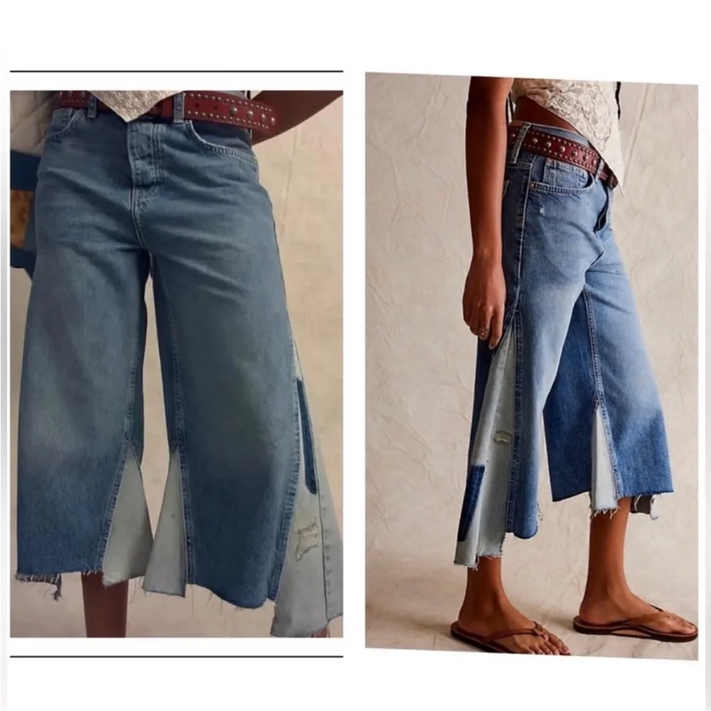 NWOT We The Free - Ripple Wide-Leg Cropped Jeans, 28
